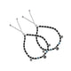 Silver Center Rose with Two Evil Eyes and Butterfly Black and Silver Beads Anklet for Girls