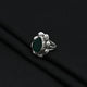 Silver Stunning Green Gemstone Ring