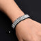 Silver Multiple Cylinder Shape Silver Beads Bracelet for Boys