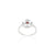 Elegant silver ring with a specific red gemstone, offering a rich and luxurious design