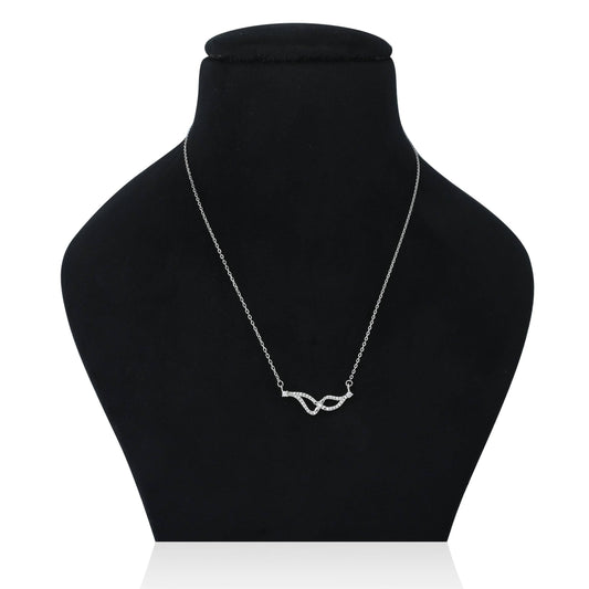 Elegant 925 silver 'Infinite Dazzle' pendant on a chain.