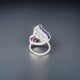 Silver Peacock Design Ring for Girls