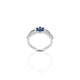 Sterling Silver Floral Blue Gems Ring for Her