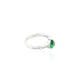 Silver Green Heart Gemstone Ring