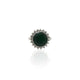 Silver ring featuring a striking green gemstone, designed to add elegance and charm for her