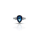 Sterling Silver Drop-Cut Blue Gemstone Ring for Girls