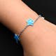 Sterling Silver Pleasant Blue Stars Bracelet for Her