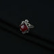 Sterling Silver Vintage Design with Red Gem Stone Ring for Girls