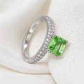 Silver Ring Large Diamond Cut Center Stone