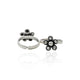 Charming sterling silver toe rings with intricate lily patterns, perfect for a delicate touch