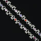 Silver anklet adorned with vibrant little heart designs