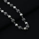 Trendy boys' chain with silver beads and lining detail