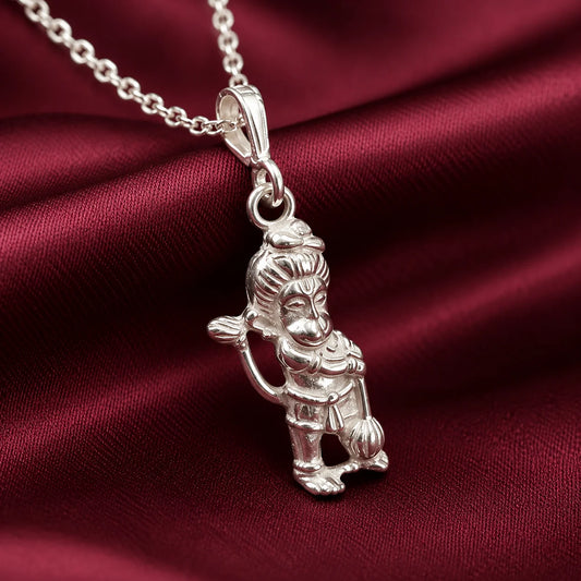 Sankat Mochan Hanuman Pendant in Pure Silver