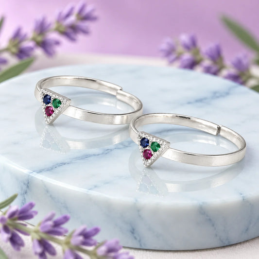 Silver Pink Blossom Trio Bichhiya