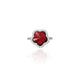 925 Silver Flower Cut Red Stone Girls Ring