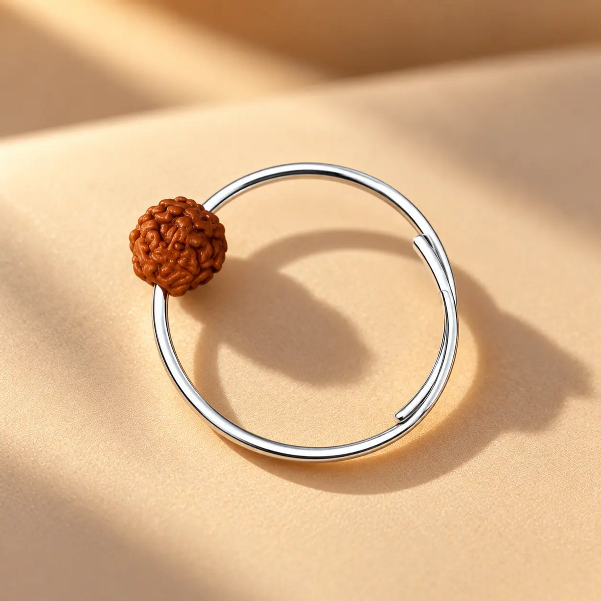 Silver Rudraksha Girls Ring