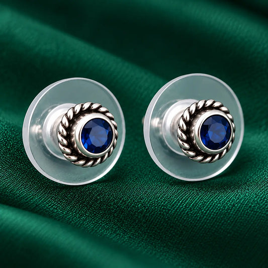 Deep Blue Stud Earrings