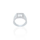 Stylish silver ring with several 'V' initials, designed for boys