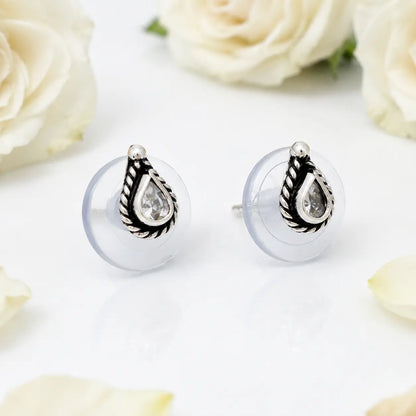 Elegant Silver Pearl Drops Earring