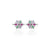 Silver Hexagonal Design Multi-Gems Toe Rings