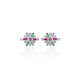 Silver Hexagonal Design Multi-Gems Toe Rings