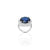 Sterling Silver Round Blue Simulated Sapphire Ring for Men