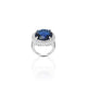 Sterling Silver Round Blue Simulated Sapphire Ring for Men