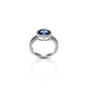 925 Silver Oval Dark Blue Stone Ring for Her