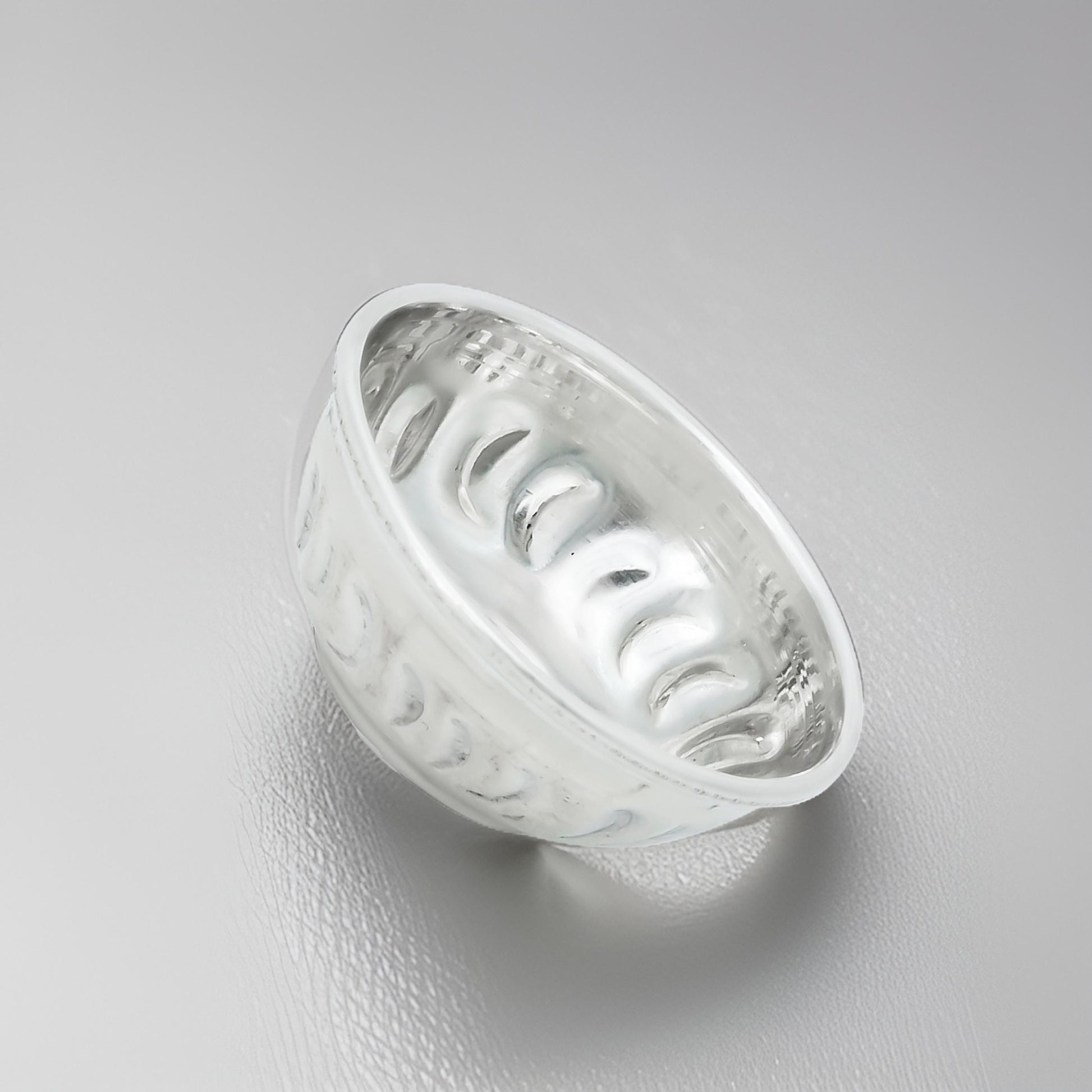 Handcrafted silver bowl featuring a minimalist style