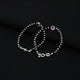 Silver Pink Evil Eye with Black and Silver Beads (Baby) Bracelet