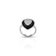 Sterling Silver Drop Shape Center CZ Stones With Black Border Ring for Girls
