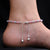 Silver Trendy Pink Heart Stone Anklets for Girls
