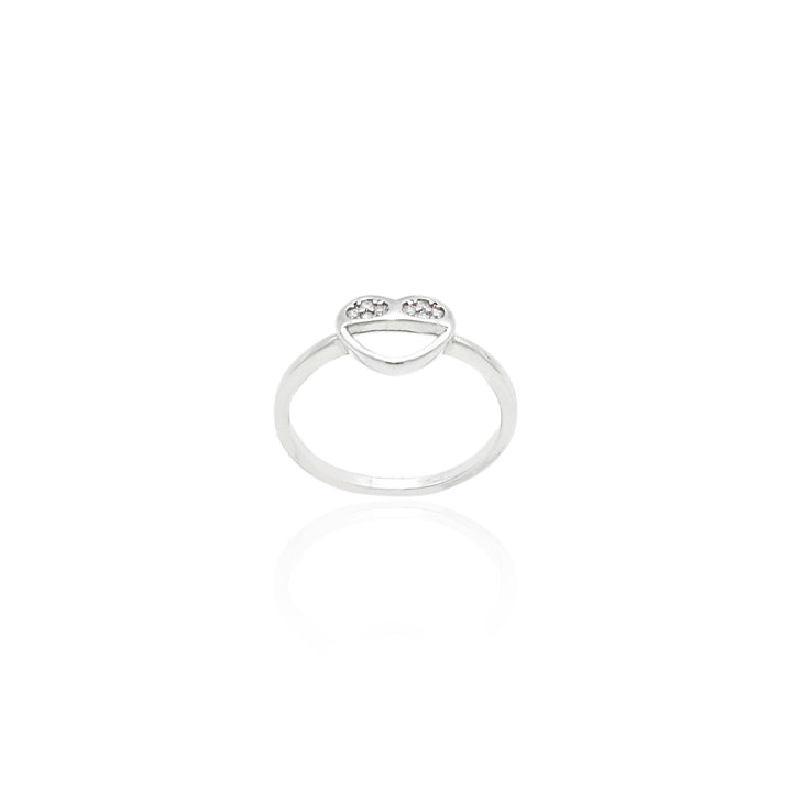 Elegant silver ring with a delicate heart motif for a romantic touch