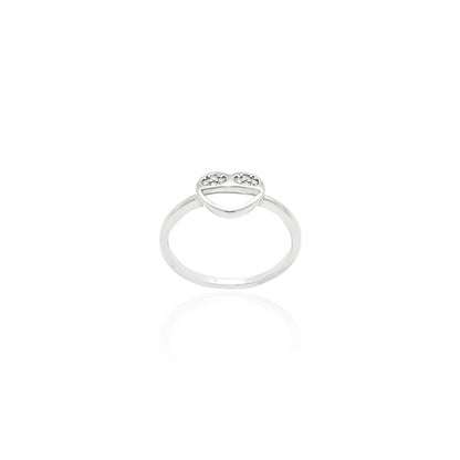 Elegant silver ring with a delicate heart motif for a romantic touch