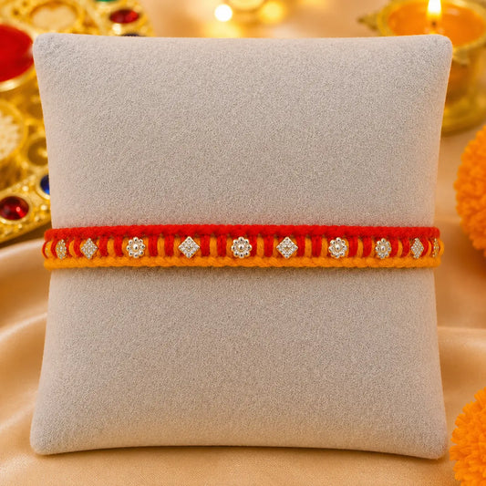 Handcrafted Silver Buds Rakhi Assorted Design