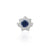 Silver ring featuring a floating blue flower design, creating a delicate and elegant look.