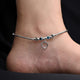 Sterling Silver Contemporary Heart &amp; Evil Eye Charms Anklets for Girls