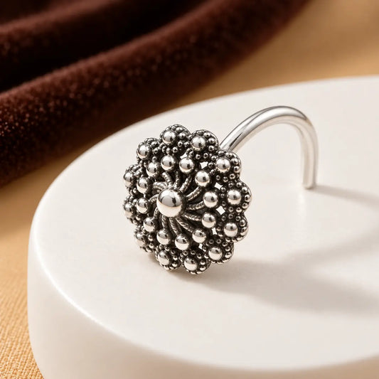 Silver Oxidised Attractive Nosepin