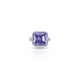 Silver ring with purple square gemstone for boys.