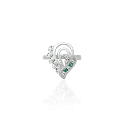 Sterling Silver 'Glittering Leaves' Ring for Girls