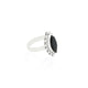 Silver Rocking Black stone Ring