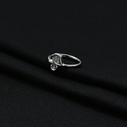 Elegant silver ring with a dual-show concept, symbolizing perfection.