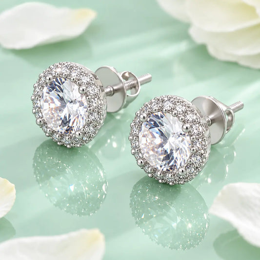 Sterling Silver American Diamond Earrings