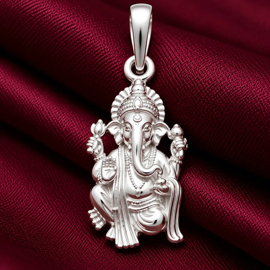Silver Chatur Bhuj Ganesh Ji Pendant