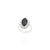 Silver Rocking Black stone Ring