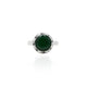 Silver Studded Green Stone Ring