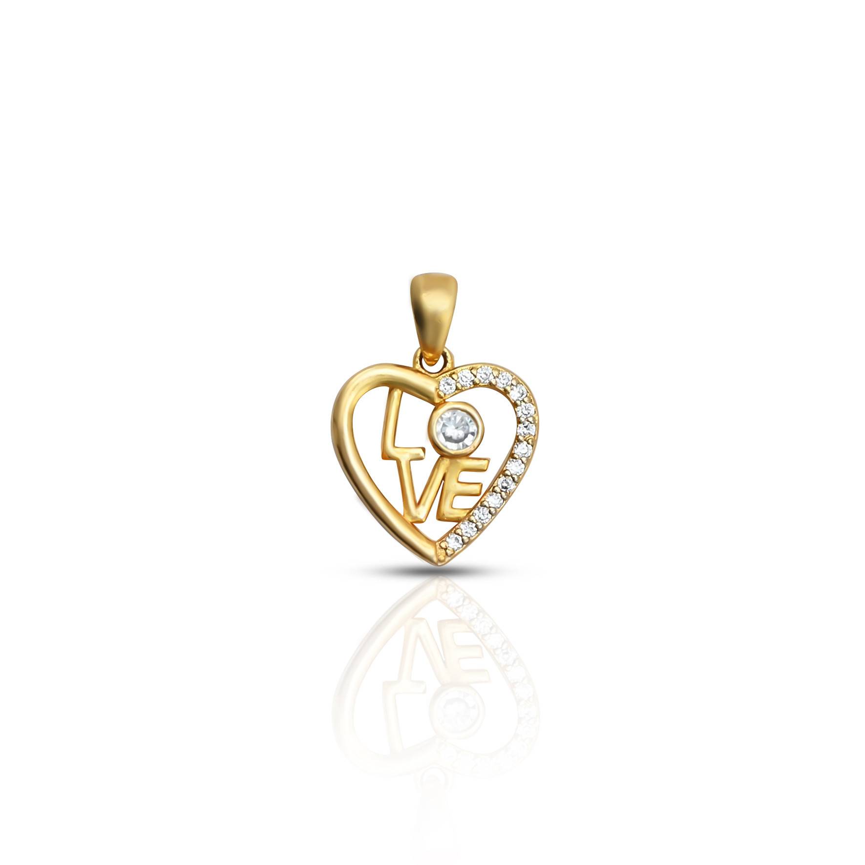 Elegant silver pendant featuring a 'Love' design