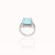 Silver Sterling Shiny Sky Blue Stone Ring