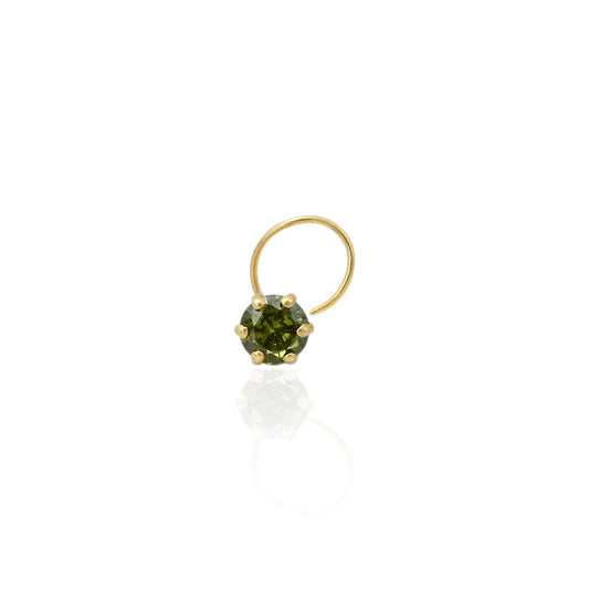 Beautiful Green Gem Gold Nosepin