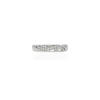 Silver ring featuring a sleek design with shiny, minimal gems, offering a subtle and elegant accessory